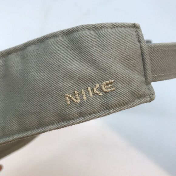 Nike Swoosh Adult Adjustable OSFM Hook & Loop Visor Olive Drab FOCCH Gold Logo - Picture 5 of 9
